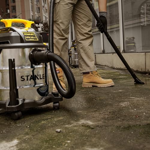 STANLEY SL18116 Wet/Dry Vacuum, 6 Gallon, 4 Horsepower, Stainless Steel Tank, 4.0 HP, Silver+Yellow - Image 5