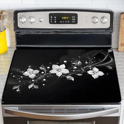 Stove Top Cover for Electric Stove,Glass Stove Top Cover, Heat Resistant Glass Cooktop Cover, Stovetop Protector, Kitchen Decor, Dish Drying Mats Cover for Ceramic Washer Top 28.5x20.5 inch by GIVEYOUTHEBEST