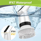 WKY-Electric Spin Scrubber - Upgraded 10-in-1 IPX7 Waterproof Shower Scrubber, Retractable Handle & 2-Speed for Toilet, Bathroom, Bathtub Tile Floors - Image 7
