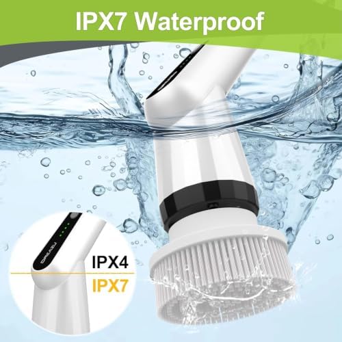WKY-Electric Spin Scrubber - Upgraded 10-in-1 IPX7 Waterproof Shower Scrubber, Retractable Handle & 2-Speed for Toilet, Bathroom, Bathtub Tile Floors - Image 7