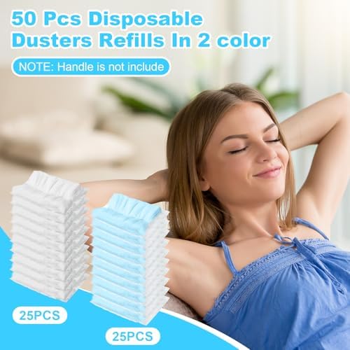 Mimorou 50 Pcs Disposable Dusters Refills Bulk for Cleaning (Blue Color) - Image 2