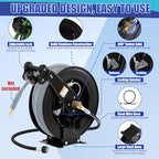 FIXFANS Pressure Washer Hose Reel 50FT X 3/8", Retractable - Image 2