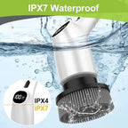 WKY-Electric Spin Scrubber - 10-in-1 Cordless Shower Scrubber & Cleaning Brush with Extendable Handle, 42 in-lbs Ultra High Torque, 2 Speeds, IPX7, LED Display, Smart AI Chip, for Bathroom, Kitchen - Image 7