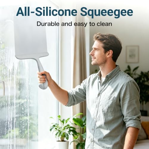 SetSail Shower Squeegee for Glass Doors,One-piece All Silicone Squeegee - Image 7