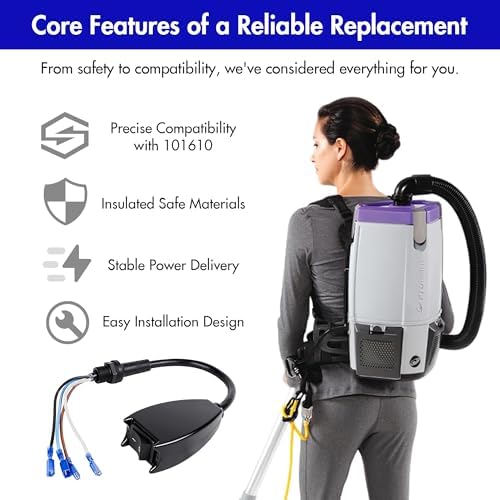 101610 Switch Cord Assembly Compatible with Backpack Vacuum Parts 120V Power Cord Replacement for Super CoachVac QuarterVac and More - Image 5