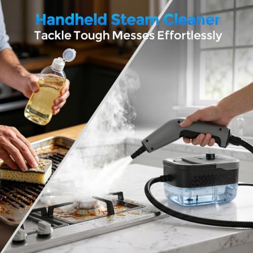Steam Cleaner, Portable Steam Cleaner for Home with 1800W High Pressure, 15s Heat-Up,1600ML Large Tank, Handheld Steam Cleaner for Cleaning Upholstery, Tile, Car, Bathroom, Grout, Floor - Image 2