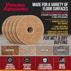 Tan Floor Maintenance Pads, Light Buffing, Cleaning & Scrubbing, 15" 5 Pack - Image 6