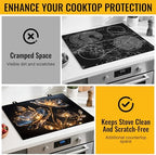 NYZE Stove Top Cover for Electric Stove 28x20 Inch Silicone Stove Topper & Protector, Decorative Kitchen Mat for Electric/Glass Stove Top (Glowing Floral) - Image 4