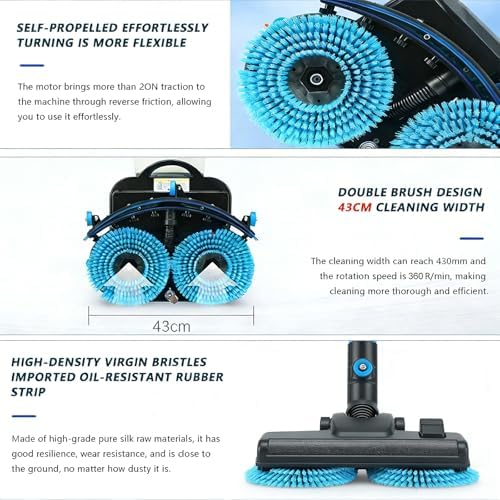 17" Commercial Floor Scrubber Machine - Walk-Behind Cleaning Equipment, 90 Min Battery Life, 2-Hour Fast Charge, 360 RPM, Covers 12,000 Sq Ft/H, Includes Clete Set White-15A - Image 5