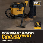 DEWALT 20V Cordless Shop Vac, AC/DC 9 Gal Wet Dry Vacuum Cleaner, Tool Only - Image 3