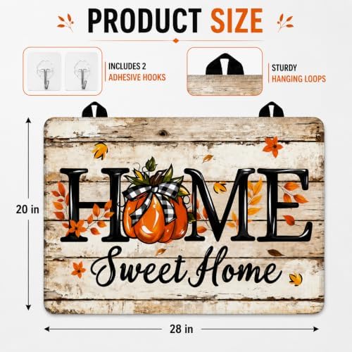Fall Stove Top Cover for Electric Stove 28" x 20" Autumn Sweet Home Pumpkin Glass Flat Heat-Resistant Top Stove Mat for Kitchen Ceramic Countertop Oven Induction Cooktop - Image 2