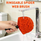 26FT Reach Cobweb Duster with Extension Pole - Spider Web Brush for Cleaning with 5-20FT 4-Section Flip-Lock Telescopic Pole, Effortlessly Cleans High Indoor & Outdoor Webs - Image 4