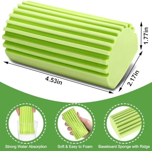Jeymei Damp Clean Duster Sponge,4Pcs Green Dust Sponge for Cleaning - Image 2