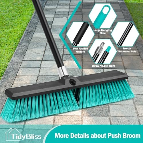 TidyBliss 18” Push Broom Outdoor Heavy Duty for Garage Shop Garden Yard - Image 5
