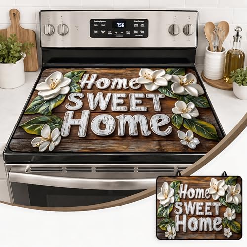 Stove Top Cover,28.5"L x 20.5"W,Heat Resistant Cooktop Protector Mat by seewan