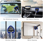 Qydipclin 11pcs Windshield Cleaner Tool, Car Window Cleaning Wash Kit with 6 Reusable Microfiber Pads 2 Spray Bottles and Extendable Handles Auto Glass Wiper Kit, Blue - Image 6