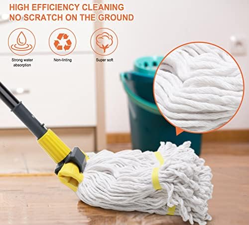 KeFanta Commercial Mop Heavy Duty Industrial Mop,60" String Wet Cotton Mops - Image 3