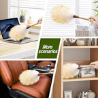 Natural Lambswool Duster 16 Inch Handheld with Wooden Handle Duster Dusting Tool for Blinds Electronics Furniture Delicate Surfaces (2Pcs) - Image 7