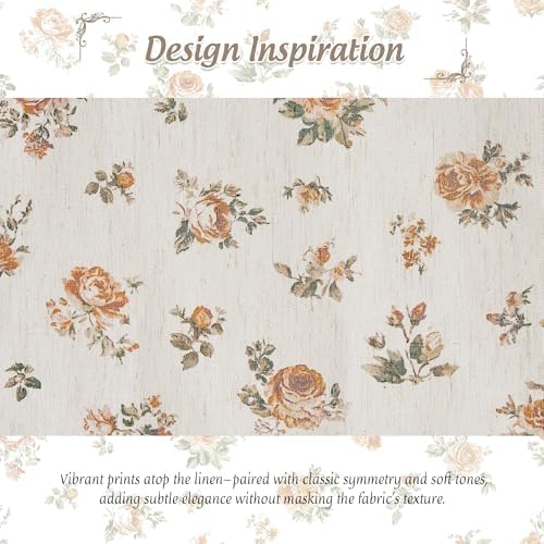 StangH Oak Yellow Cordless Linen Floral Roman Shades, W32 x L64, 1 Panel - Image 6