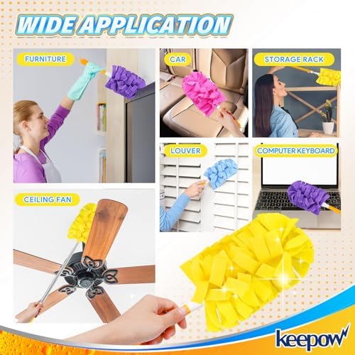 KEEPOW 4 Pcs Reusable Duster Refills Compatible with Swiffer Duster Refills - Image 6