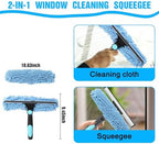25FT Reach Window Squeegee Kit with Extension Pole, 2-in-1 Professional Washer for High Windows, 5-20FT Adjustable Reach, Rotatable Head for Indoor & Outdoor Use, Streak-Free Cleaning Tool for Home - Image 4