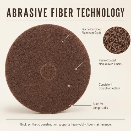 17" Floor Stripping Pads for Heavy-Duty Scrubbing & Deep Cleaning, 5 Pack - Image 4