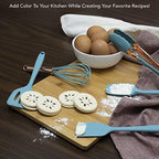 COOK WITH COLOR Silicone Cooking Utensils, Kitchen Utensil Set, Easy to Clean Silicone Kitchen Utensils, Cooking Utensils for Nonstick Cookware, Kitchen Gadgets Set, Mini, Aqua - Image 3