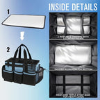 SCAVATA Wearable Cleaning Caddy, Cleaning Caddy Supplies Organizer with Handle & Shoulder Straps for Housekeepers, Under Sink & Car Cleaning Tool Organizers Bag with 4 Foldable Divider (Blue) - Image 4