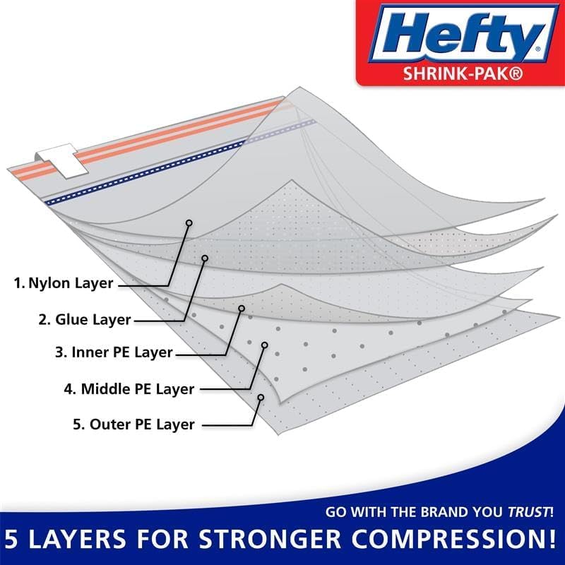 Hefty Shrink-Pak Mattress Bags for Moving - King/California King Size | Heavy Duty & Water Resistant Vacuum Compression Mattress Bag, Storage Protection Mattress Cover for Moving - Image 4