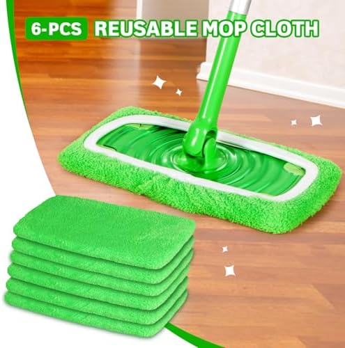 Reusable Microfiber Mop Pads for Swiffer Sweeper Mop, 6 Pack - Image 4