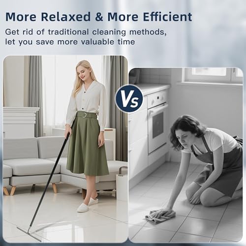 12-51’’ Telescopic Window Squeegee for High Windows, 2-in-1 Window Cleaning Kit with Extra Silicone Blade & Hook, Professional Squeegee for Shower Glass Doors (Window Squeegee for Home) - Image 5