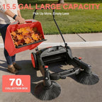 43" Walk Behind Floor Sweeper, 15Gal Large Capacity Industrial Push Sweeper - Image 4