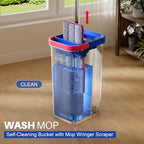 JOYMOOP Flat Mop System, Microfiber Mop and Bucket Set, Black, Floor & Wall Cleaning Mop for Home & Commercial Use, 60" Long Handle, Includes 5 Washable Pads - Image 2
