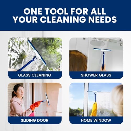 Extendable Shower Squeegee with 180-Degree Rotating Blade for Push/Pull Use – Ergonomic Cleaning Tool for Showers, Glass Doors, and Windows – 16'' to 28'' Handle for Strain-Free Cleaning - Image 6