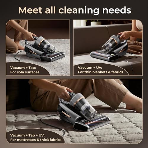 Jimmy BX7 Pro Mattress Vacuum Cleaner, Bed Vacuum Cleaner with UV-C & Ultrasonic & 5s Quick Heating, 16Kpa Suction 480W Handheld Vacuums for Dust & Pet Hair with HEPA(Gray, Corded) - Image 6
