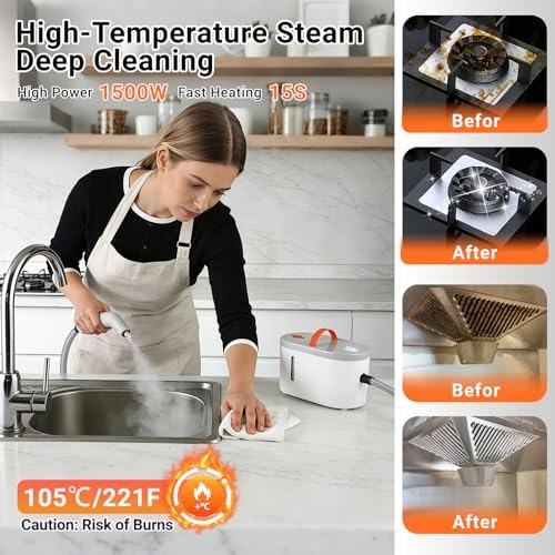 Steam Cleaner for Home,Portable Handheld Steamer for Cleaning,15s Heat-Up - Image 2