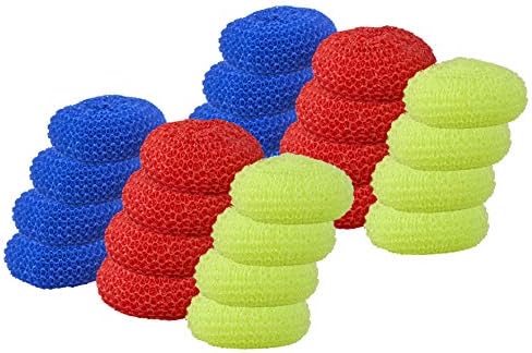 Nylon Scouring Pads-Dish Scrubber, for Dishes, Pots, and Stoves, Durable Mesh Scourers, for Tough Cleaning Nylon Dish Scrubbers, Pack of 24, Assorted Colors, by Superio by Superio