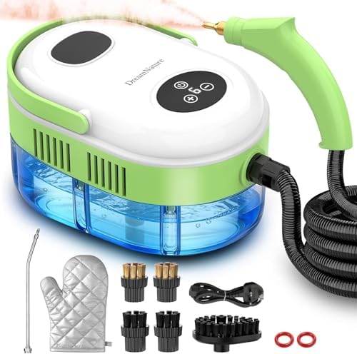 10 in 1 Steam Cleaner, High Temperature & High Pressure Heavy Duty Steamer for Cleaning with 10s Fast Heating, 37.19OZ Large Tank Handheld Steam Cleaner for Car, Home, Floor, Kitchen, Carpet and More by DreamNature