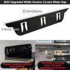 Stove Gap Covers - Stainless Steel, Stove Gap Filler | Oven Gap Cover | Heat Resistant & Easy To Clean Stove Counter Gap Cover | Gaps Filler Between Stove and Counter Guard (Black, 23.5"L, 0.9" W) - Image 3