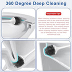 Electric Toilet Brush,Silicone Toilet Brush,Toilet Bowl Brush and Holder Set with Ventilated Holder,Toilet Brush, Floor Standing, Wall Mounted Without Drilling，Rechargeable - Image 2