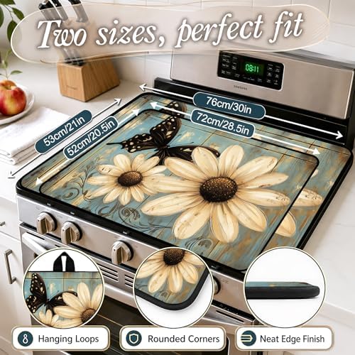 Stove Top Cover,28.5"L x 20.20"W,Heat Resistant Cooktop Protector Mat - Image 2