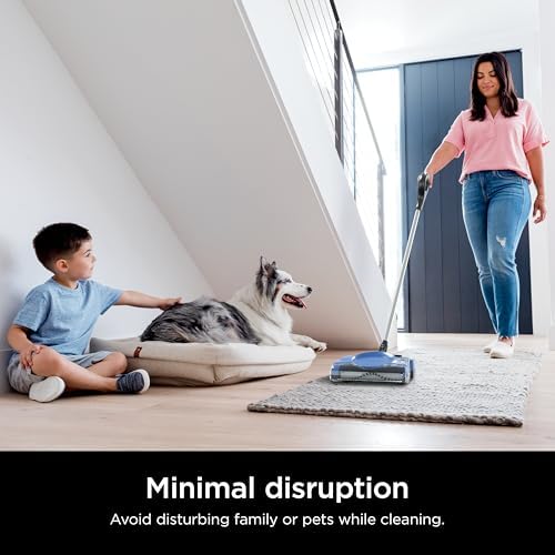 Shark Rechargeable Floor Sweeper, Motorized Brushroll, Compact Swivel Design, Easy-Empty Dust Cup, 10" Cleaning Path, Powerful Debris, Dust & Pet Hair Pickup, for All Floor Types, Blue, V2700Z - Image 6