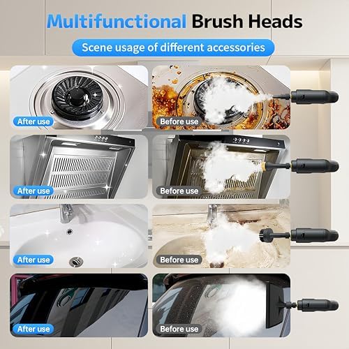 Portable Steam Cleaner for Home and Car, 15s Heat-Up, 15Pcs Accessories - Image 6