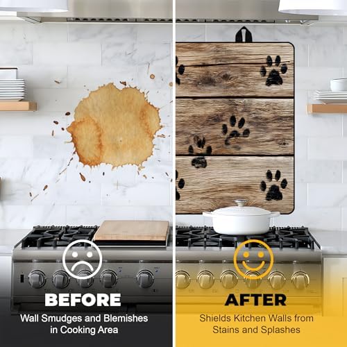 NYZE 28" x 20" Glass Stove Top Protector Mat Anti-Scratch Electric Stovetop Cover, Cute Paw Print Kitchen Dish Drying Mat & Extra Countertop Extension - Image 6