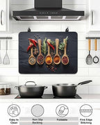 Cooking Spice Stove Top Covers for Electric Stove, Modern Black Cook Seasoning Induction Cooktop Cover Protector, Rustic Pepper Range Mat for Glass Top Stove, Kitchen Dish Drying Mat, 28"x20" - Image 6