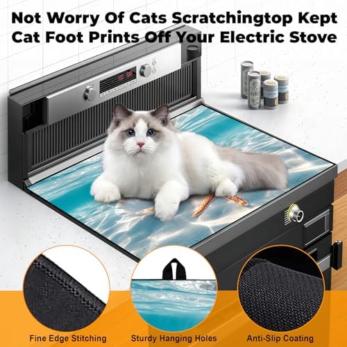 Heat-resistant Stove Top Cover - 28.5" X 20.5" Cooktop Protector Covers, Scratch-resistant Washable Pad Kitchen Countertop Mat (Sky, 30" x 21") - Image 4