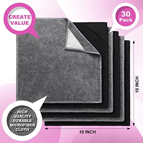Tudomro 30 Pcs Magnetic Microfiber Cleaning Cloth, Black, Gray - Image 4