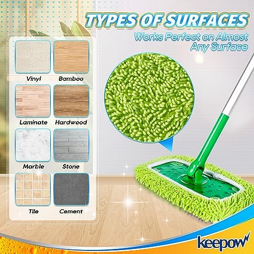 KEEPOW Reusable Microfiber Mop Pads Compatible with Sweeper Mop, 4 Pack - Image 5