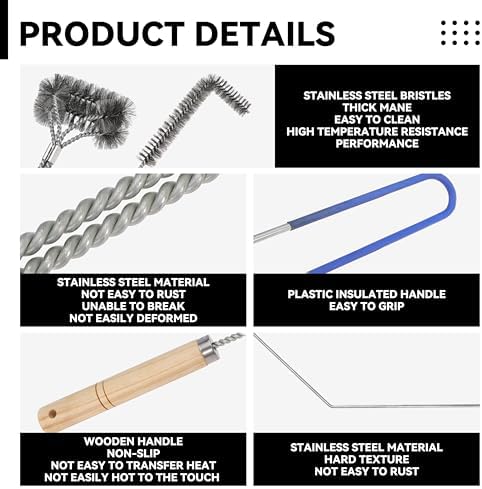 3 Pcs Fryer Cleaning Tools - L Shaped Stainless Steel Bristles Deep Cleaning Brush and Rod for Restaurant Air Fryer - Image 6