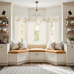 jinchan Linen Pinch Pleated Back Tab Tier Curtains, 38x54, Natural - Image 4